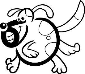 Image showing cartoon dog or puppy for coloring