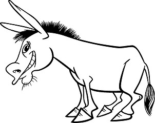 Image showing Cartoon donkey for coloring book