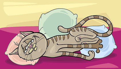 Image showing happy cat cartoon illustration