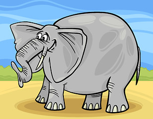 Image showing funny elephant cartoon illustration