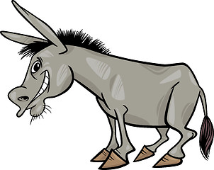 Image showing Gray donkey cartoon illustration