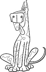 Image showing  harlequin dog cartoon for coloring