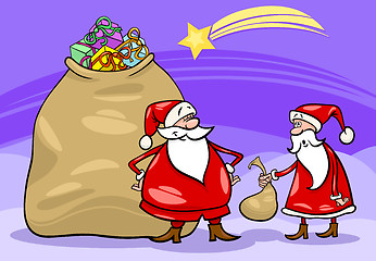 Image showing santa claus cartoon christmas illustration