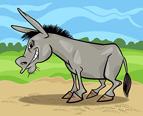 Image showing funny gray donkey cartoon illustration