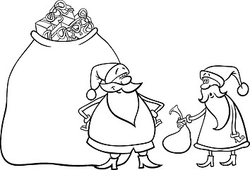 Image showing santa claus cartoon for coloring