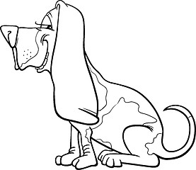 Image showing basset hound dog cartoon for coloring