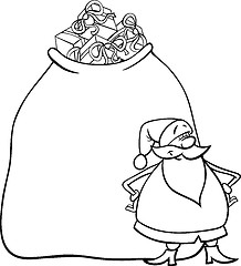 Image showing santa claus cartoon for coloring