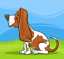 Image showing basset hound dog cartoon illustration