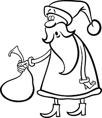 Image showing santa claus cartoon for coloring