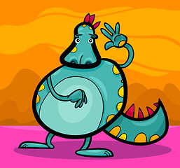 Image showing cartoon dragon funny fantasy creature
