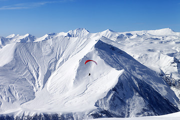 Image showing Sky gliding in high mountains