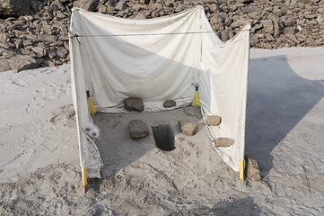 Image showing toilet in the sand