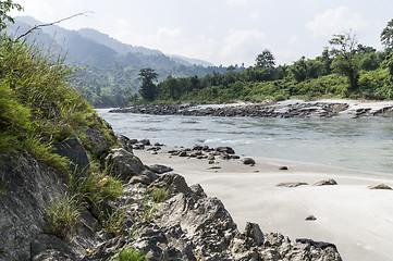 Image showing river in sun koshi, nepal