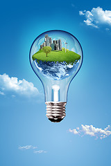 Image showing Save Earth with Bulb