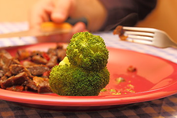 Image showing broccoli and beef