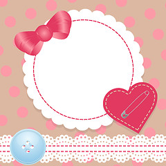 Image showing Birthday card with heart,lace and bow.