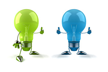 Image showing Green and blue bulb
