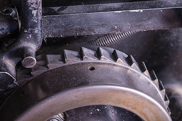 Image showing Closeup part of an old machine