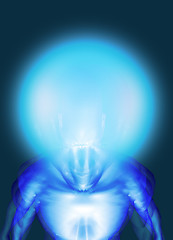 Image showing Blue alien with glowing head