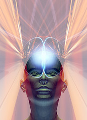 Image showing 3D Human Head with Psychic Powers