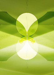 Image showing Symmetrical abstract green background