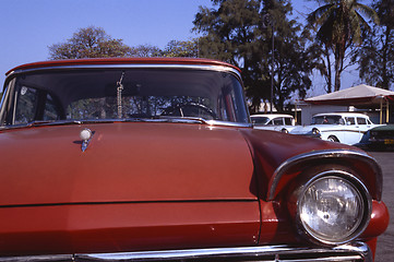 Image showing Headlight on vintage Cuban car