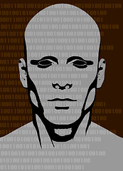 Image showing Binary man on brown background