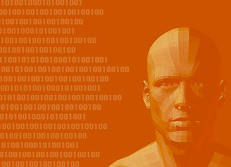 Image showing Orange toned binary man