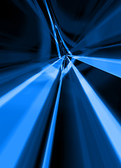 Image showing Glowing lines along an abstract tunnel