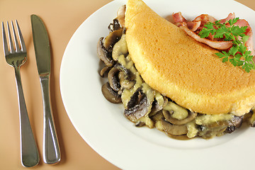 Image showing Mushroom And Cheese Omelette