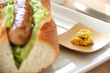 Image showing Hot Dog With Mustard