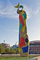 Image showing Sculpture Dona i Ocell, Barcelona Spain