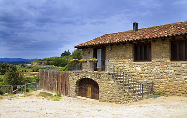Image showing Large stone house, in the valleys of Catalonia