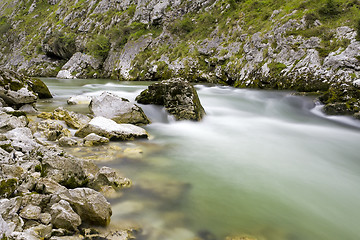 Image showing Waterfall and Rocks silk effect