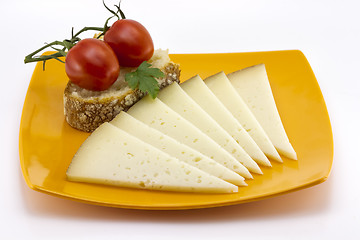 Image showing some slices of manchego cheese from Spain