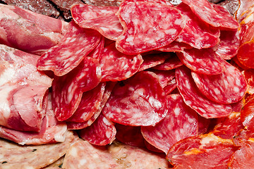 Image showing a lot of Spanish serrano ham iberico