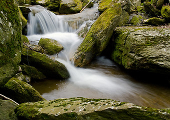 Image showing Waterfall and Rocks silk effect