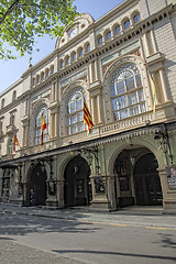 Image showing Barcelona Gran Teatro del Liceo Liceu facade in ramblas