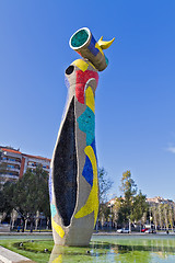 Image showing Sculpture Dona i Ocell, Barcelona Spain