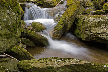 Image showing Waterfall and Rocks silk effect