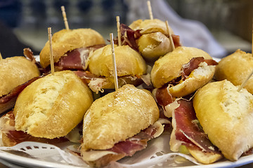 Image showing Typical Pintxo, Ham