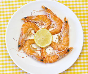 Image showing delicious fresh cooked shrimp prepared to eat