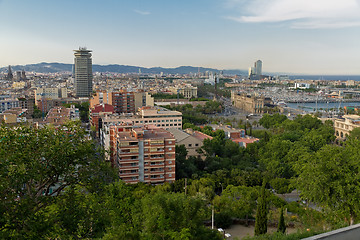 Image showing panorama of the city of Barcelona Spain