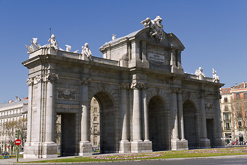 Image showing Puerta de Alcala. Alcala gate in Madrid