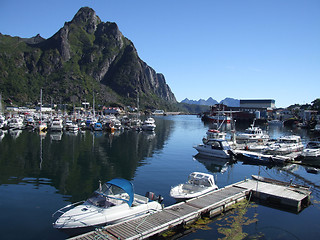 Image showing Boats in small harbor (Norway)