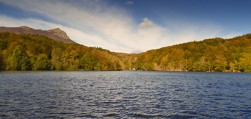 Image showing Autumn in Lake Santa Fe, Montseny. Spain