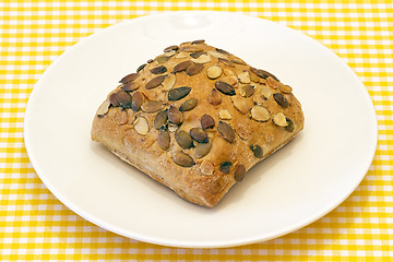 Image showing fresh bread with pumpkin seeds