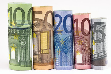 Image showing Rolls of various Euro