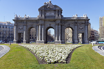 Image showing Puerta de Alcala. Alcala gate in Madrid