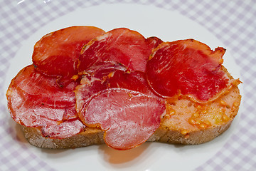 Image showing Catalan style tomato rubbed, about the scourge of rural style.